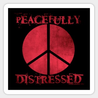 Peacefully Distressed v2 Red Sticker